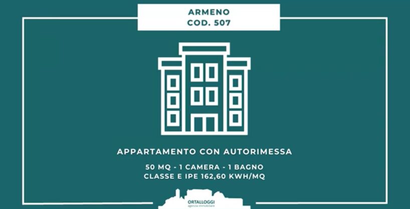 ARMENO appartamento con garage e giardino condominiale